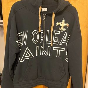 New Orleans Saints Cropped Half-zip Hoodie, Women’s size L